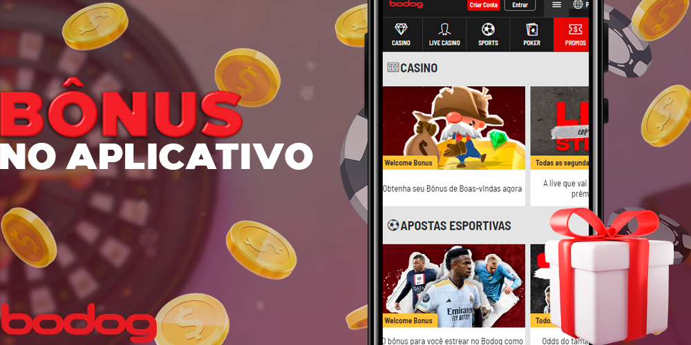 Bônus e promoções no aplicativo móvel do Bodog Brasil