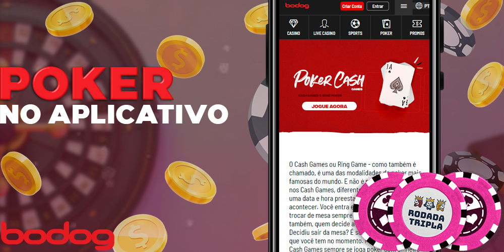 Aplicativo móvel do jogo de pôquer Bodog Brasil