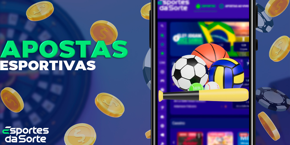 Apostas esportivas no aplicativo móvel Esportes da Sorte Brasil
