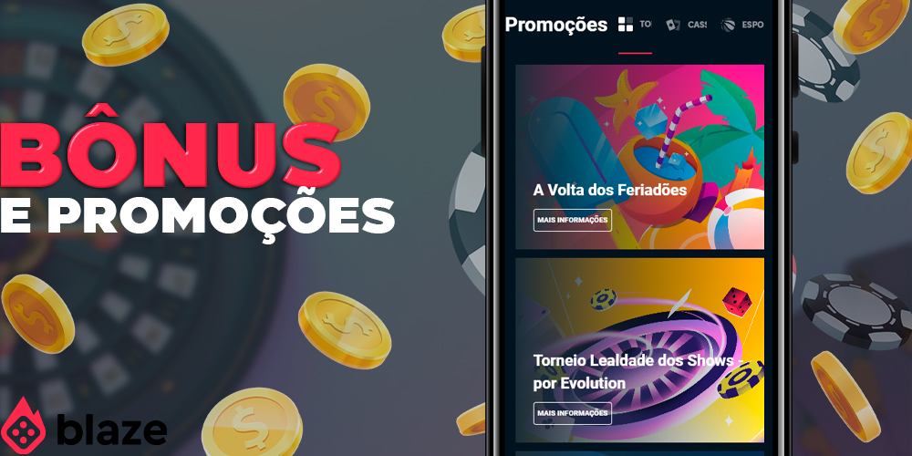 Bônus e promoções no aplicativo móvel Blaze Brasil
