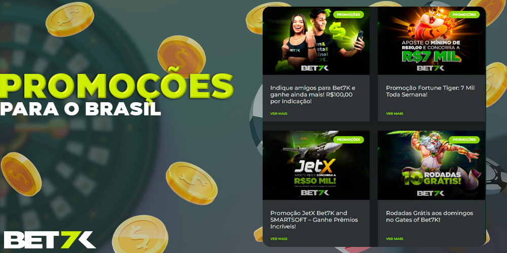 Promoções para jogadores brasileiros no site da Bet7k Brasil
